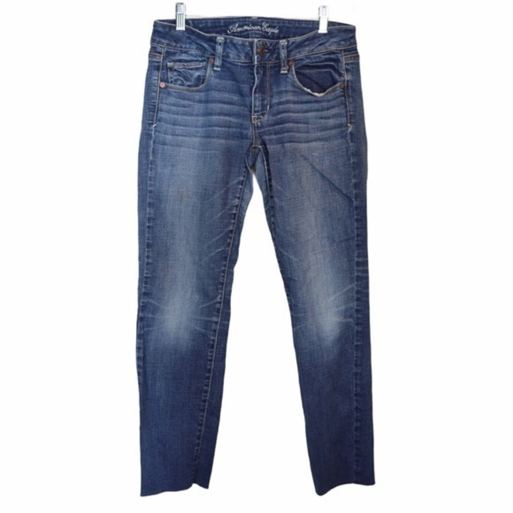 AE Super Stretch Skinny Raw Hem Ankle Jeans Size 6 Short